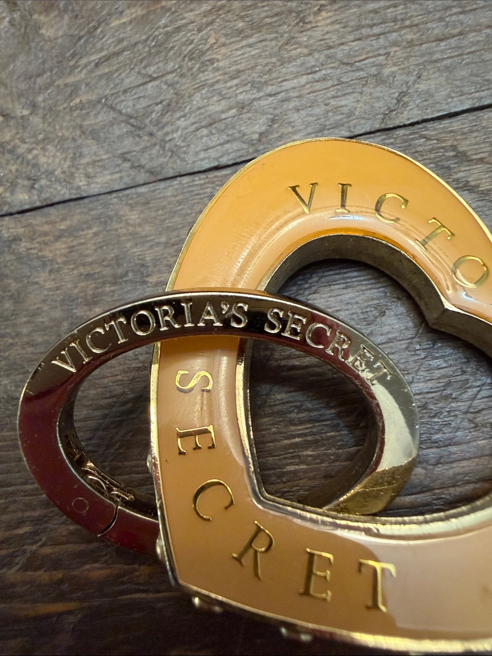 VTG Victoria's Secret Y2K Pink Enamel Heart Bag Charm Keychain Ring Clip Replace - Picture 6 of 6